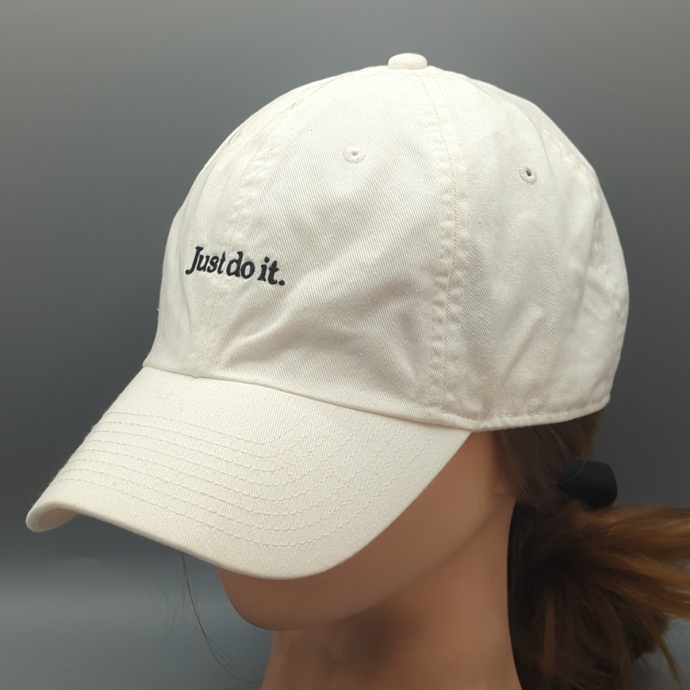 Nike Just Do It Hat Cap Strap Back White S1ZE Heritage86 Adjustable OSFM